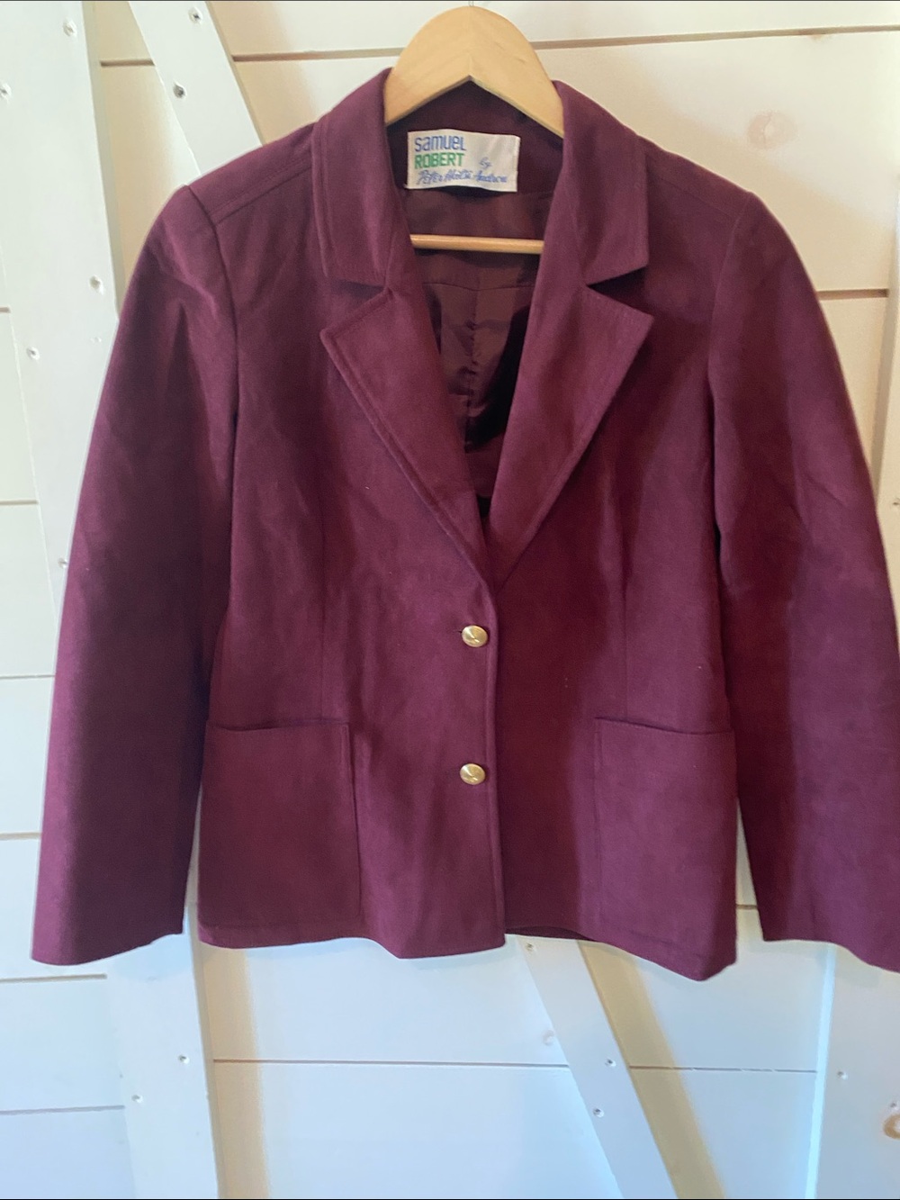 Samuel Robert by Peter Halsi Androu Burgundy Suede Blazer